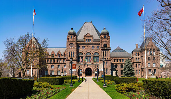 Parliament Building of Ontario legislative assembly - TORONTO, CANADA - APRIL 18, 2024