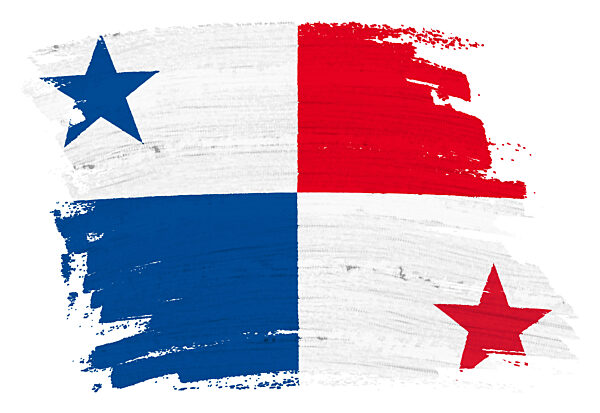 Panama flag paint splash brushstroke