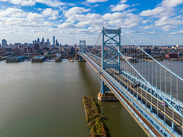 Benjamin-Franklin-Brücke in Philadelphia, Pennsylvania, USA