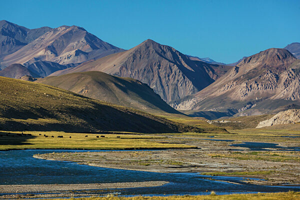 Schöne Berglandschaften in Patagonien. Bergsee in Argentinien, Südamerika.