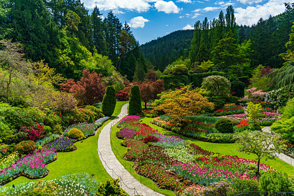 Sunken Garden in Butchart Gardens auf Vancouver Island, Kanada
