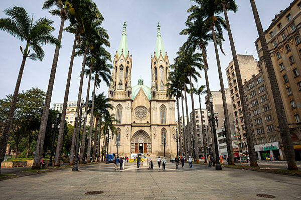 Metropolitan-Kathedrale von Sao Paulo, ein neugotisches Wahrzeichen, Brasilien.
