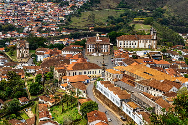 Ouro Preto with houses and churches