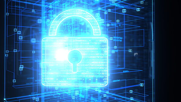 3D-Illustration Cyber Security Lock Animation - Schutz digitaler Daten und Netzwerksicherheit.