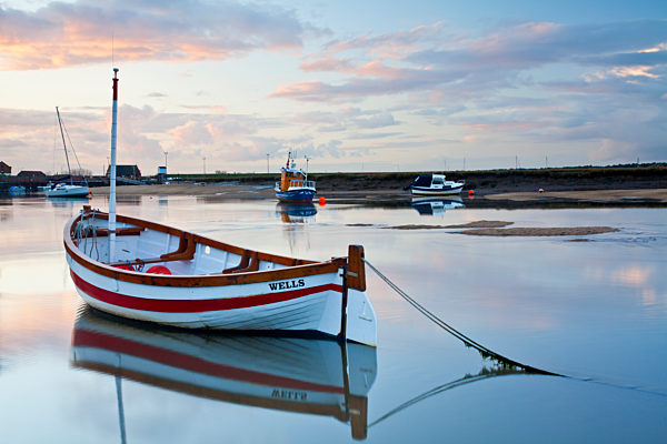 Sunset at Wells Next The Sea on the north Norfolk coast.