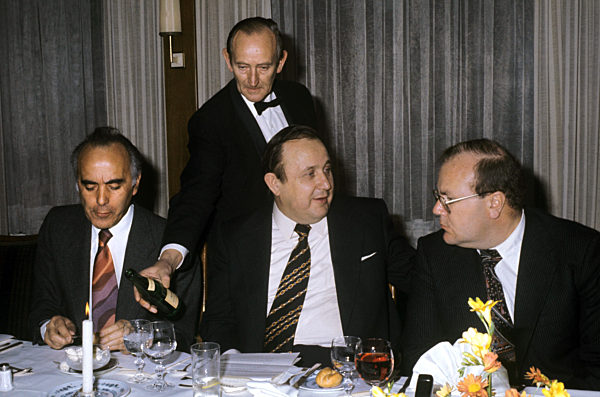 Hans-Dietrich Genscher, Hans Friderichs and Martin Bangemann at Dreikönigstreffen of FDP
