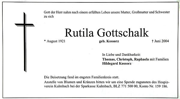 Thomas Gottschalk trauert um seine Mutter Rutila