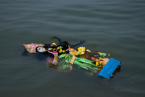 India: Goddess Saraswati idol immersion