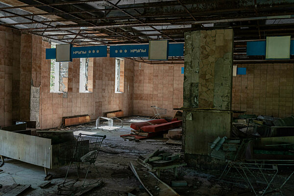 Abandoned city of Pripyat and closed Chernobyl nuclear plant