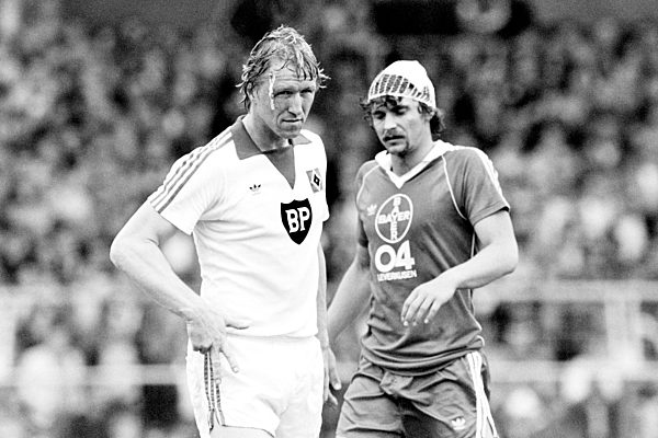 Fussball Bundesliga Saison 1979 - 1980 Spiel Bayer 04 Leverkusen - Hamburger SV 2 : 1