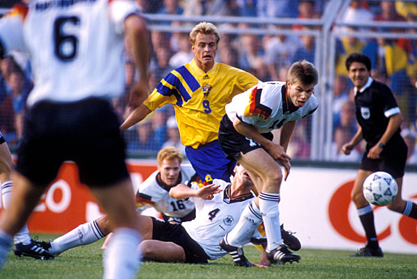 UEFA Fussball Europameisterschaften 1992 in Schweden Halbfinale Deutschland-Schweden