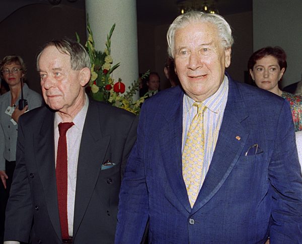 Siegfried Lenz und Peter Ustinov in Frankfurt