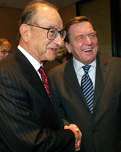 G20-Treffen in Berlin - Greenspan und Schröder