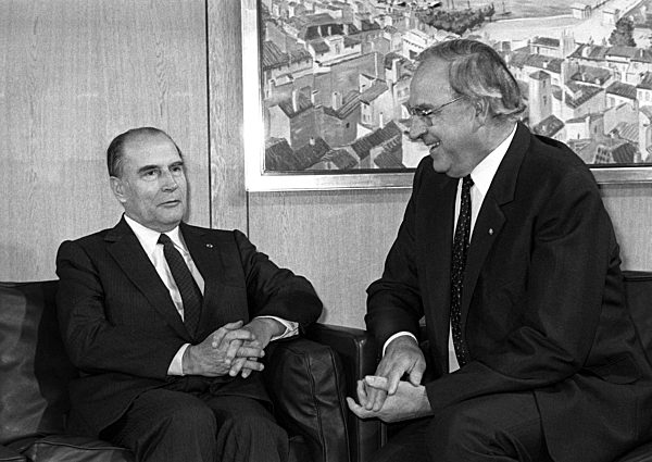 Helmut Kohl and Francois Mitterrand