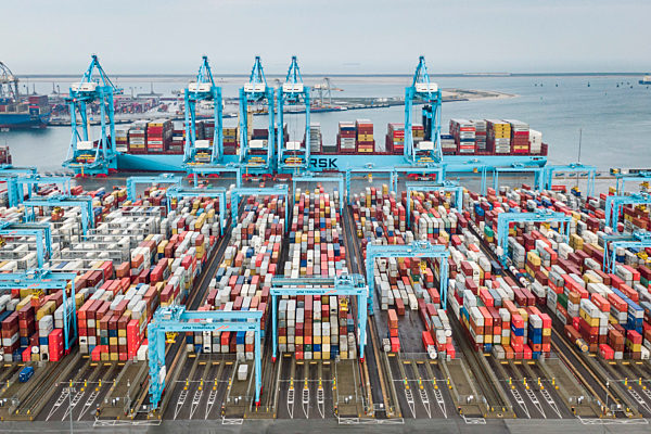 Netherlands: Harbor Rotterdam from the air