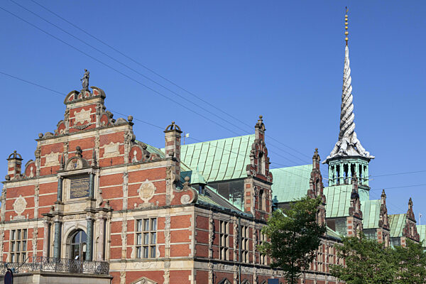 twisted tower the Borsen, the former stock exchange in the centre of Copenhagen, Denmark, Northern Europe, Copenhagen