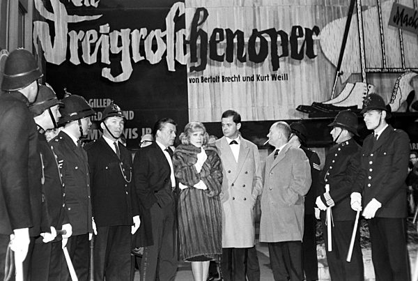 World premiere of the "Dreigroschenoper" (translated as "The Threepenny Opera") as colour film