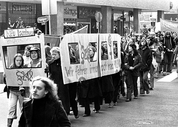 Protest gegen den Abtreibungsparagraphen 1975