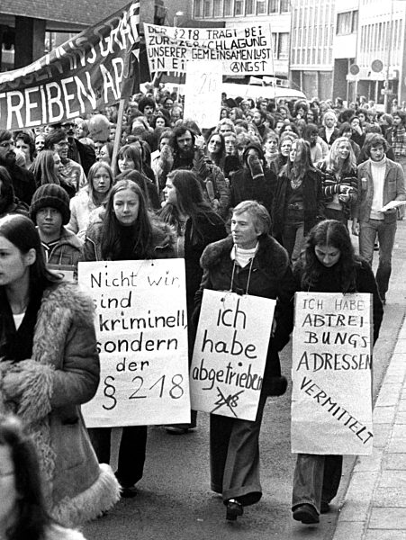Protest gegen den Abtreibungsparagraphen 1975