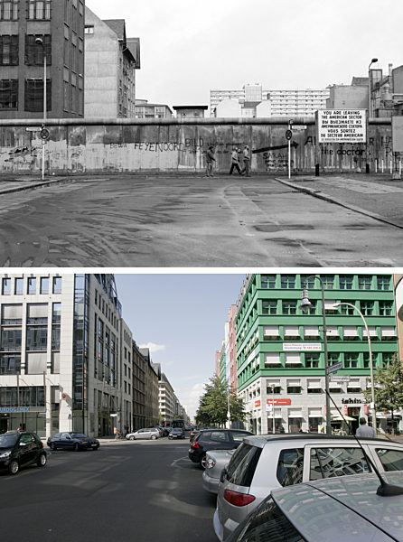 Berliner Mauer - Charlotten-/Zimmerstraße 1982/2009