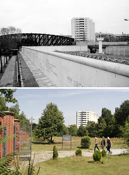 Berliner Mauer - Liesenstraße / Französischer Friedhof 1982/2009