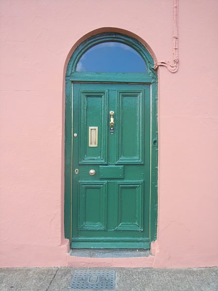 typical colored Irish door of a house