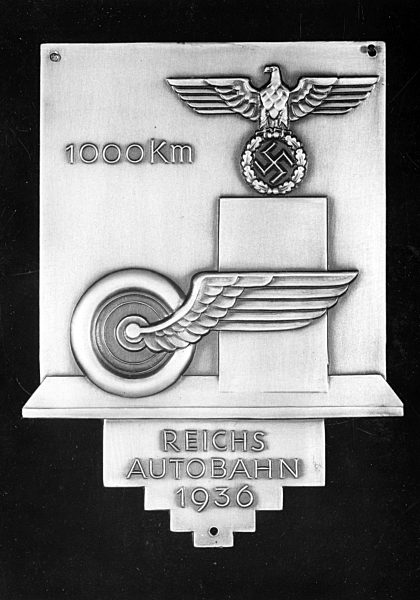 III. Reich - Plakette Bau der Reichsautobahn 1936