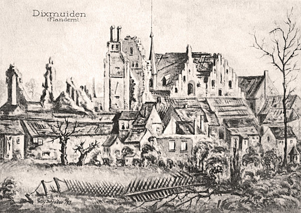 I. WK - Flandern - Zerstörte Bauwerke 1915