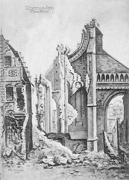 I. WK - Flandern - Zerstörte Bauwerke 1915