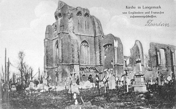 I. WK - Flandern - Zerstörte Bauwerke 1914