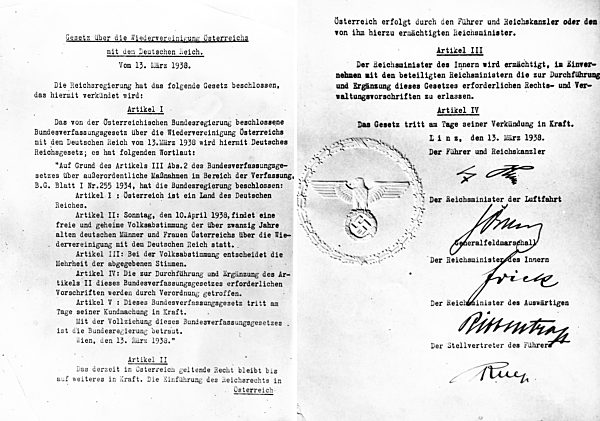 III. Reich - Anschluß Österreichs 1938