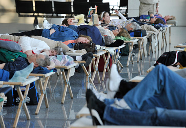 Übernachtung am Flughafen Frankfurt nach Vulkanausbruch