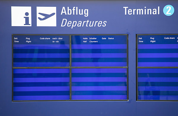 Geschlossenes Terminal 2 am Flughafen Frankfurt