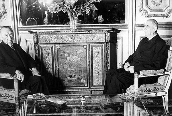 Adenauer on state visit in France