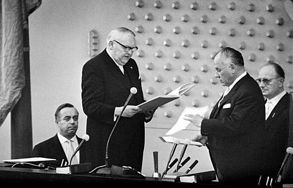 Ludwig Erhard is sworn in
