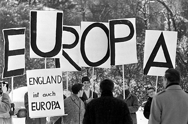 A demonstration in front of the French embassy