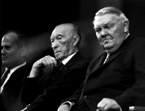 Rainer Barzel, Konrad Adenauer und Ludwig Erhard