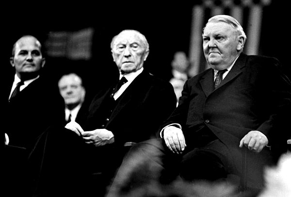 Rainer Barzel, Konrad Adenauer und Ludwig Erhard