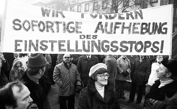 Gewerkschaftsprotest gegen Arbeitslosigkeit 1978