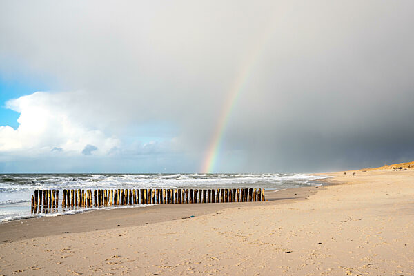 Panoramic Image Of The Landscape Along Beach Of Sylt, North Frisia, Germany