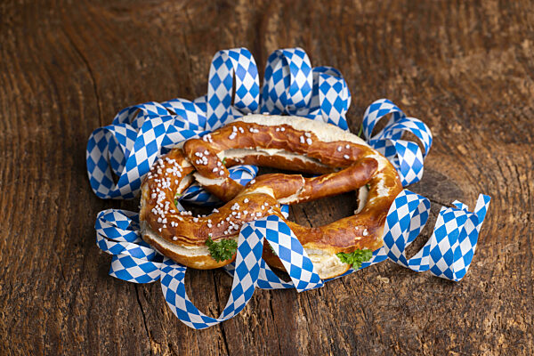 Bavarian Butter Pretzel On Wood