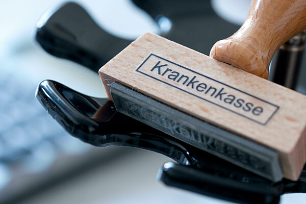 Stempel mit Aufschrift Krankenkasse