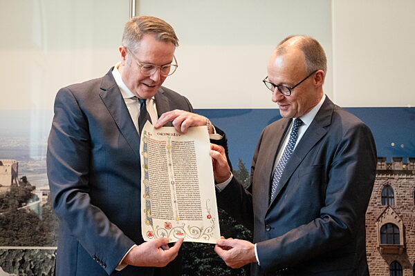 Antrittsbesuch des Bundeskanzlers im Bundesland Rheinland-Pfalz Staatskanzlei in der Landeshauptstadt Mainz