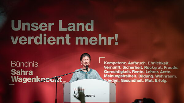 Sahra Wagenknecht in Mainz, Gründerin und ehemalige Parteivorsitzende von BSW im Wahlkampf zur Landtagswahl 2026 im Bundesland Rheinland-Pfalz