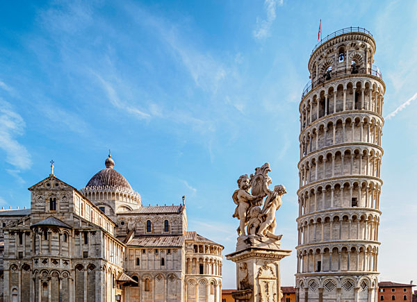 Cathedral and Leaning Tower, Piazza dei Miracoli, Pisa, Tuscany, Italy