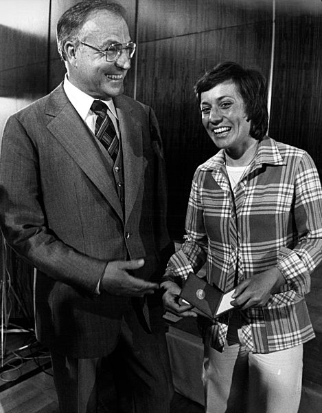 Rosi Mittermaier and Helmut Kohl