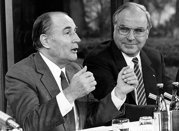 Helmut Kohl and Francois Mitterrand