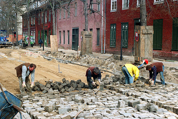 Bauarbeiten im Holländischen Viertels von Potsdam...