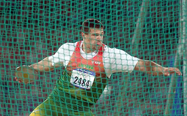 Olympische Spiele Sommerspiele Sydney 2000  
copyright by Pressefoto Baumann Leichtathletik Diskuswerfen Herren Sieger Virgilijus Alekna
