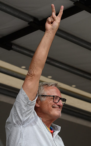 Evangelischer Kirchentag 2015 -  Demonstration Kelley Barracks